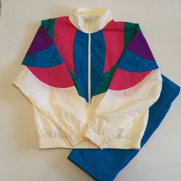 Michele Palmer Jackets & Blazers - Vintage 80’s Colorblock Nylon Track Suit Jacket